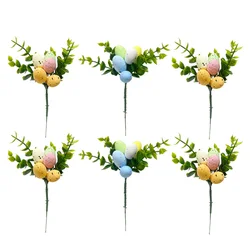 Easter Egg Ornaments Colorful Easter Eggs Garland Artificial Easter Egg Flower Picks Bouquet Home Decor 2025 Easter Egg Picks
