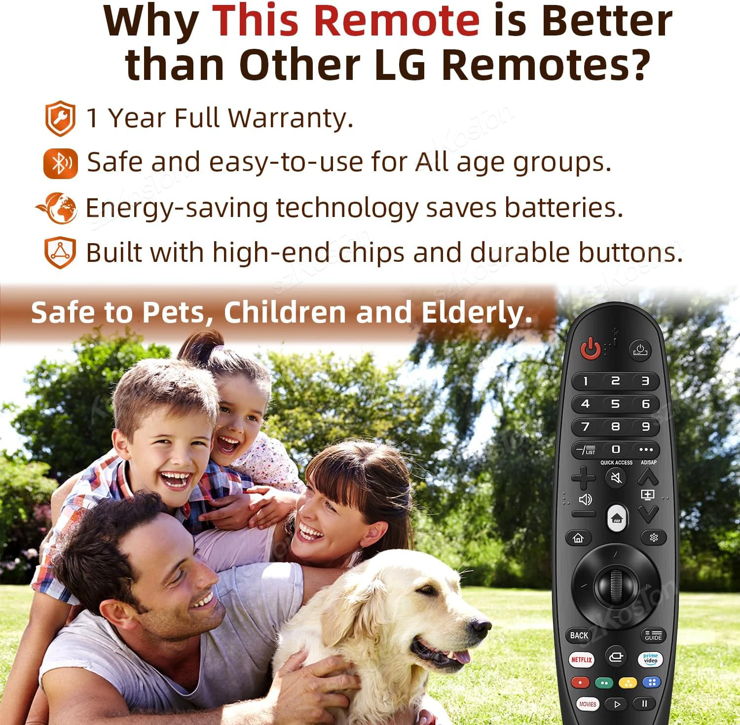 Replacement Magic Remote Control Compatible with LG Smart TV MR20GA NO Voice Pointer Function IR Remote for LG TVs UHD OLED QNED