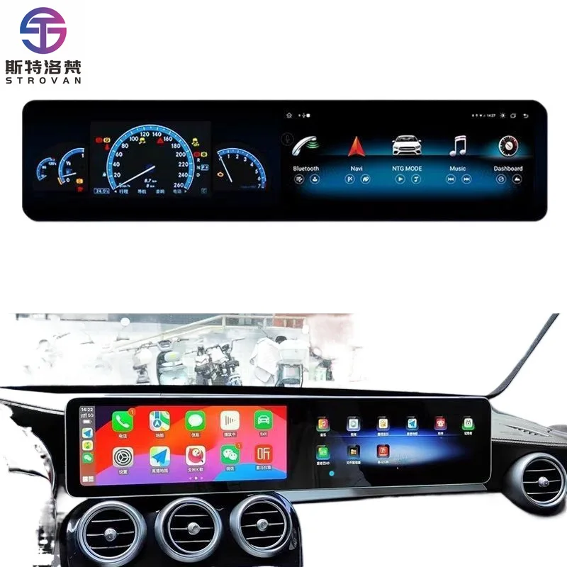 

STLF CLRAK For C200L 180 GLC300 260CLA GLA 24.6" Dashboard GPS Navigation Android Auto Large Screen Dual-Screen 36