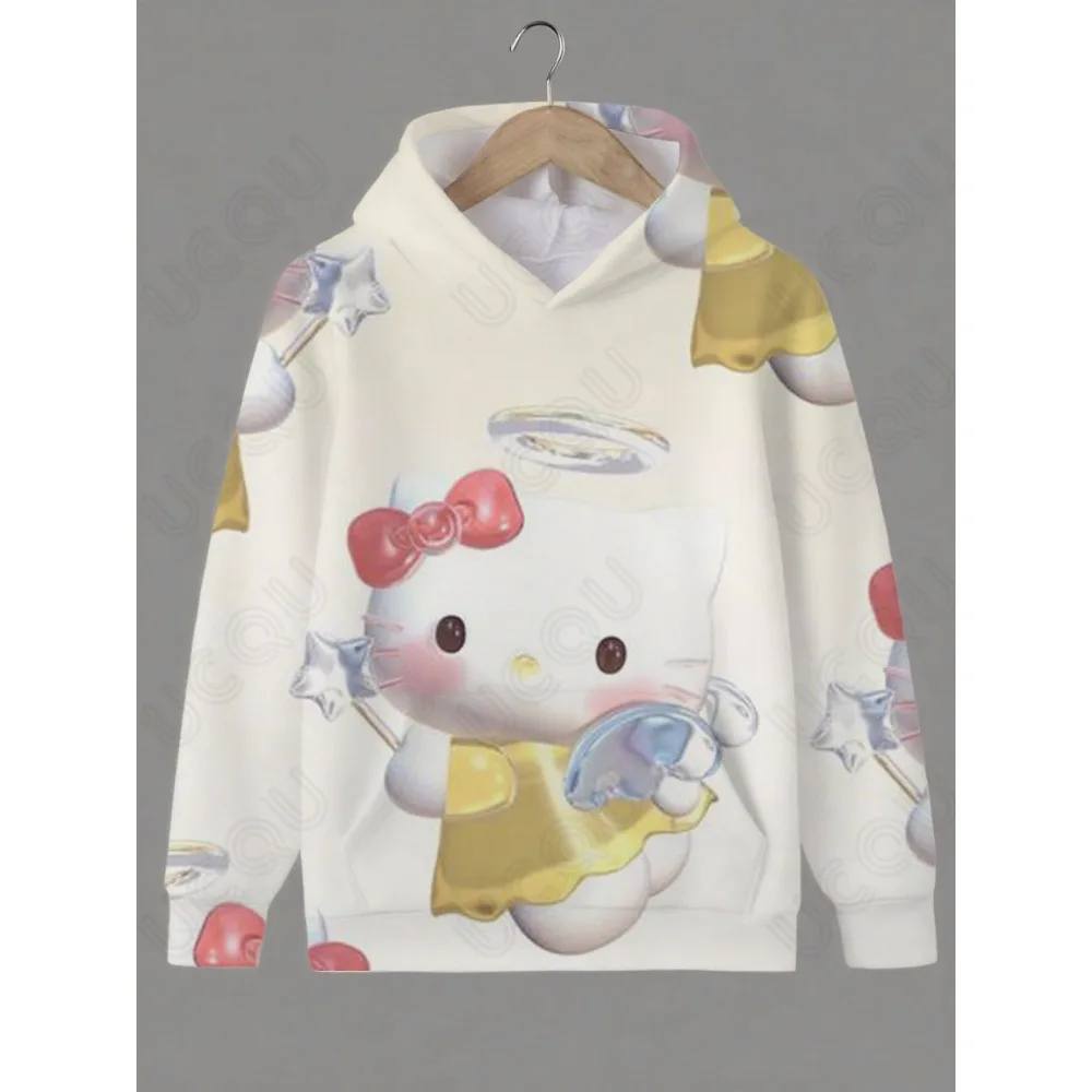 Spring Autumn Fashion Hoodies 3D Print Hello Kitty Sweatshirts Fashion Cute Print Casual Comfortable Hoodie Outdoors Top