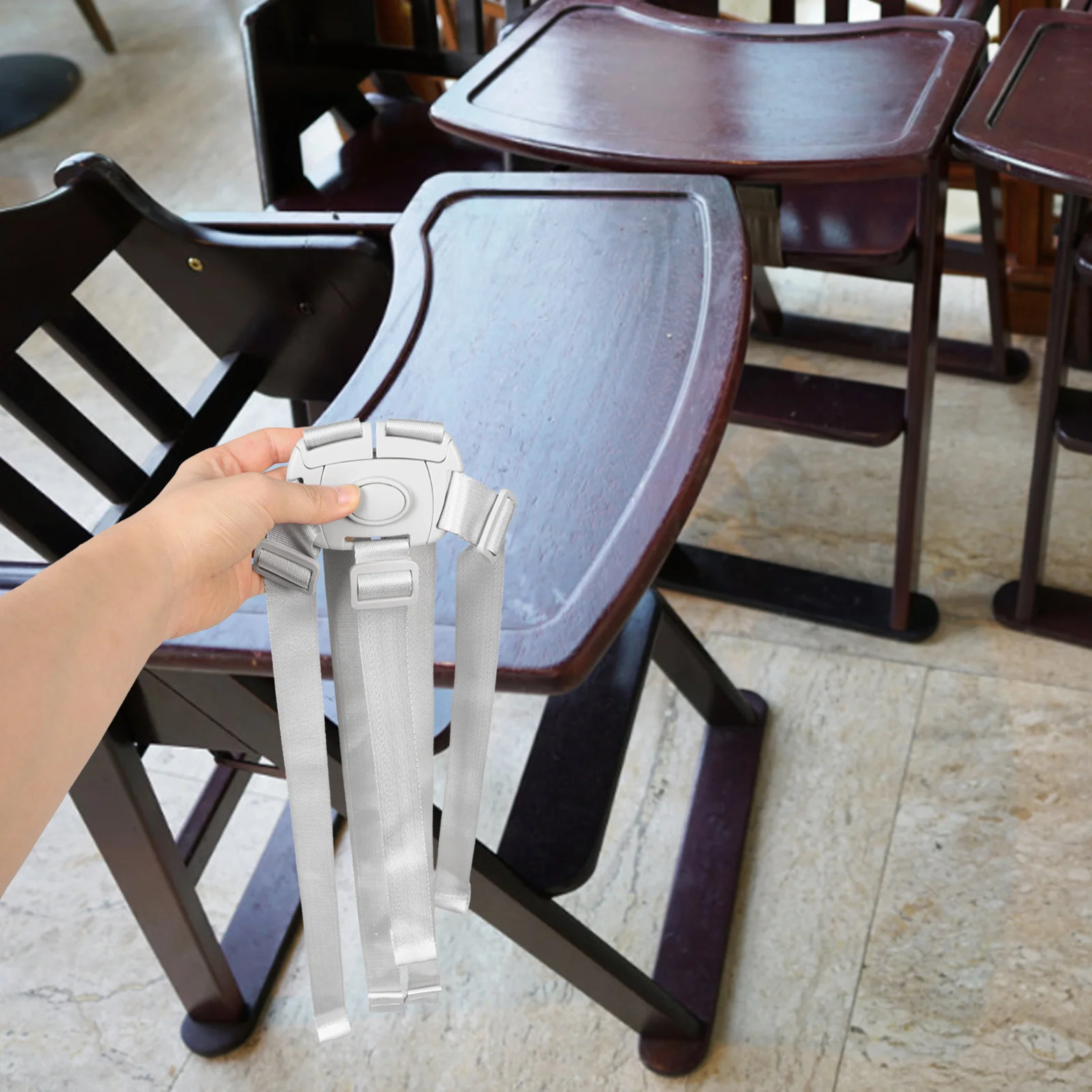 حزام أمان للأطفال باللون الأبيض، أربطة لعربة الأطفال العالمية لعربة الأطفال المرتفعة، أشرطة بديلة لموصل السرير للأطفال #4