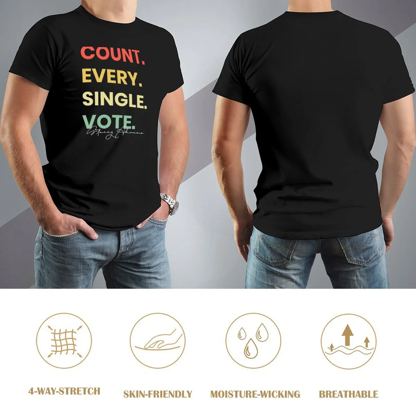 Stacey Abrams Count Every Single Vote T-Shirt shirts graphic boys whites mens graphic t-shirts image 4