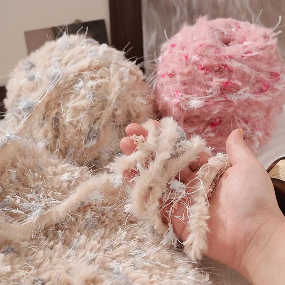 33M Faux Fur Blend Yarn for Crochet Knitting, DIY Sweater Scarf Hat Weaving Yarn, Colorful Craft Yarn for Beginners