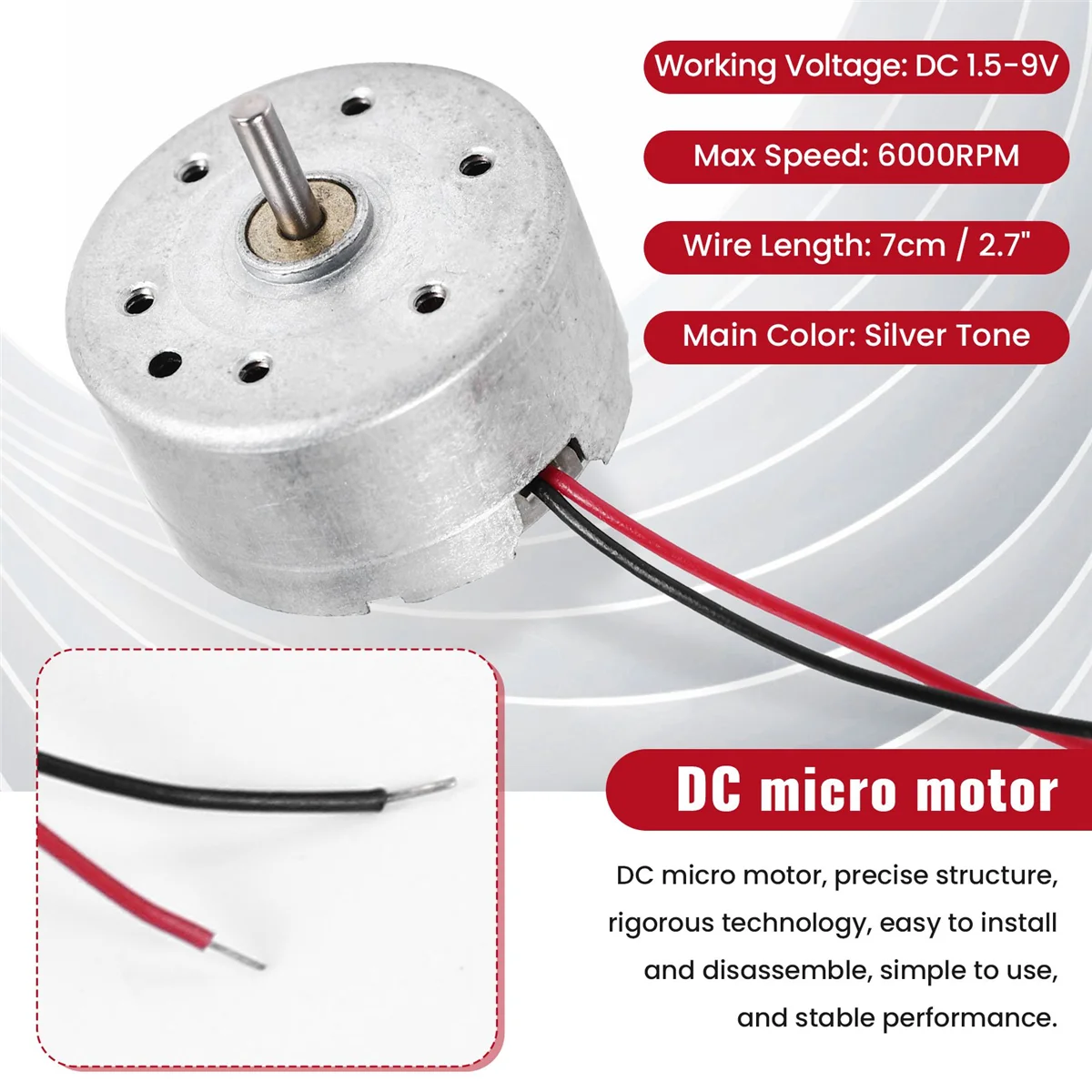 2PCS RC300 6000RPM DC 1.5-9V Micro มอเตอร์สําหรับเครื่องเล่น CD DVD