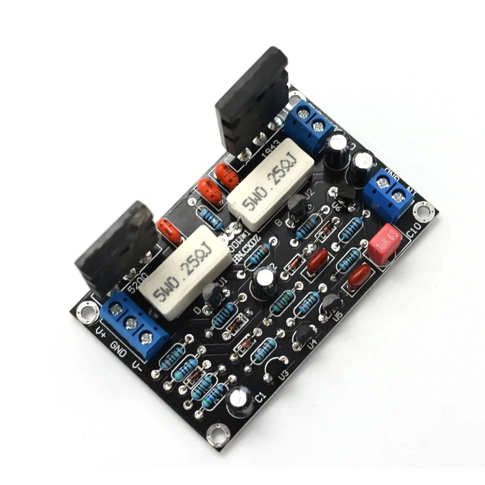 2SC5200+2SA1943 Mono Channel HIFI Audio Amplifier Board 100W DC 35V with Tube for Audio Projects
