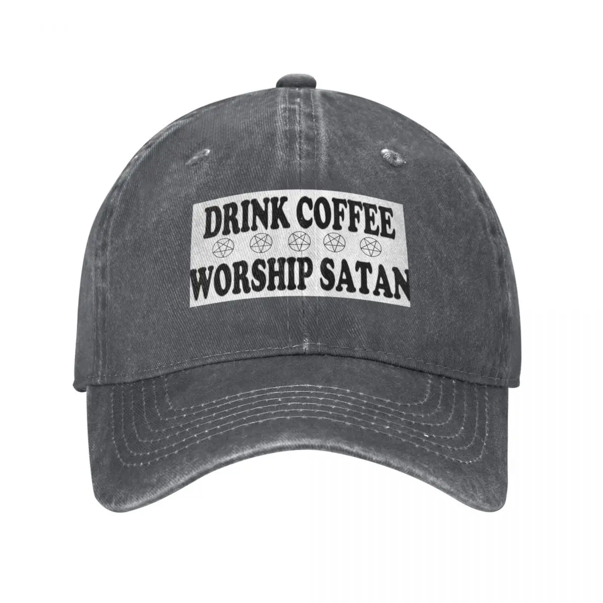 Drink Coffee & Worship Satan Baseball Cap fashionable Sun Cap Custom Cap Gentleman Hat Women's Beach Men's