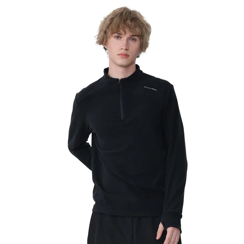 التدريب في الهواء الطلق طويلة الأكمام تشغيل الرجال عالية الدراجات Hking القمصان اللياقة البدنية سستة ضغط تنفس الركض بلوزات #1