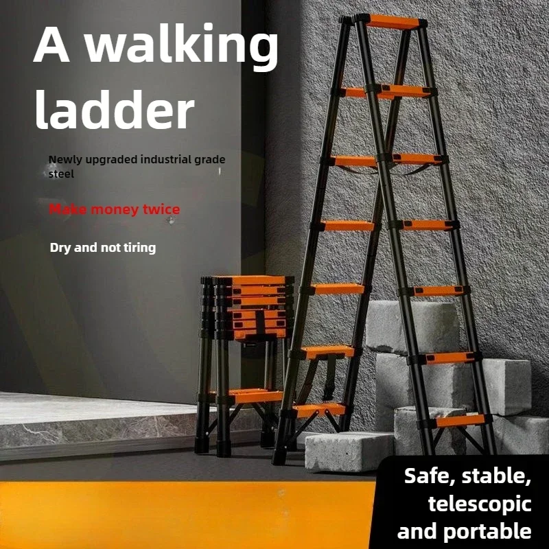 Hot Sales Walking Thickened Herringbone Ladder Telescopic Folding Engineer Household Multifunctional Portable Stair Lift Ladder