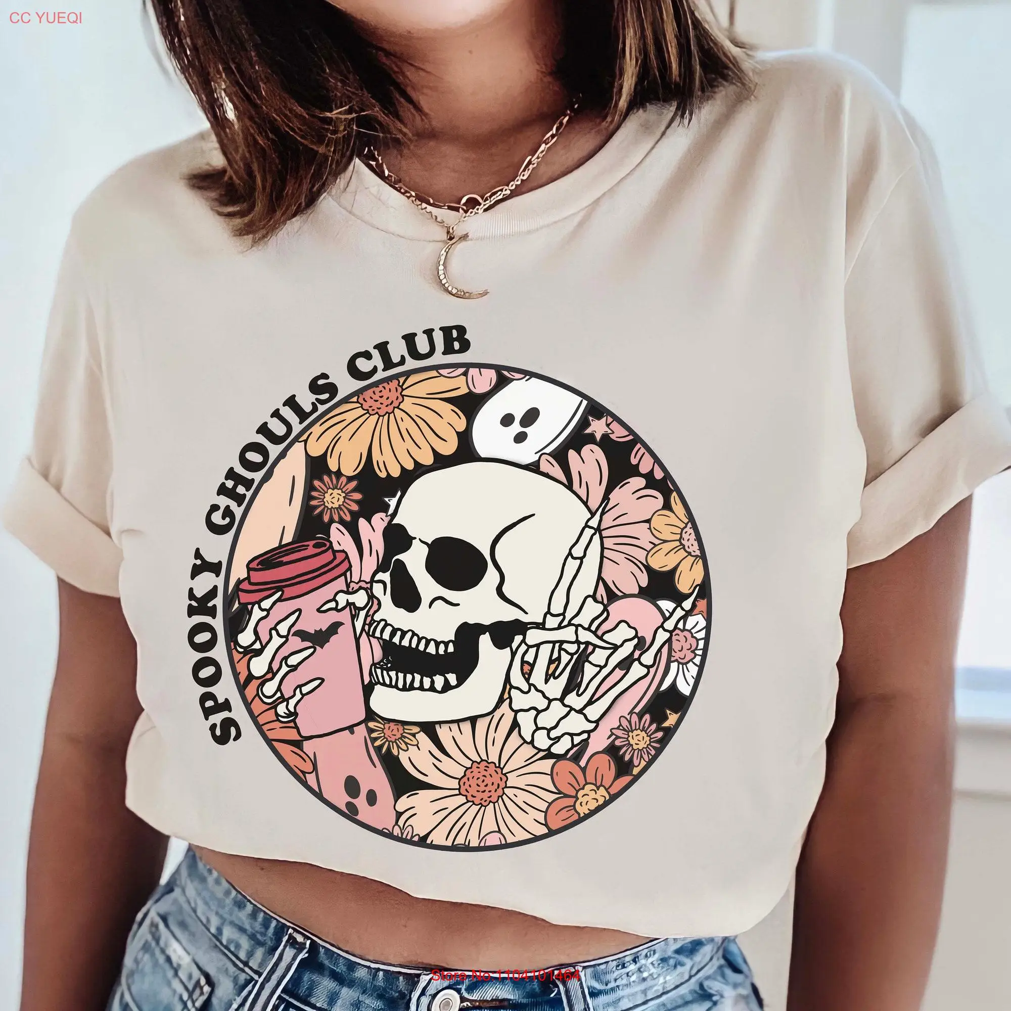 Spooky Ghouls Club T Shirt Summerween Summer Goth Halloween Lover's long or short sleeves