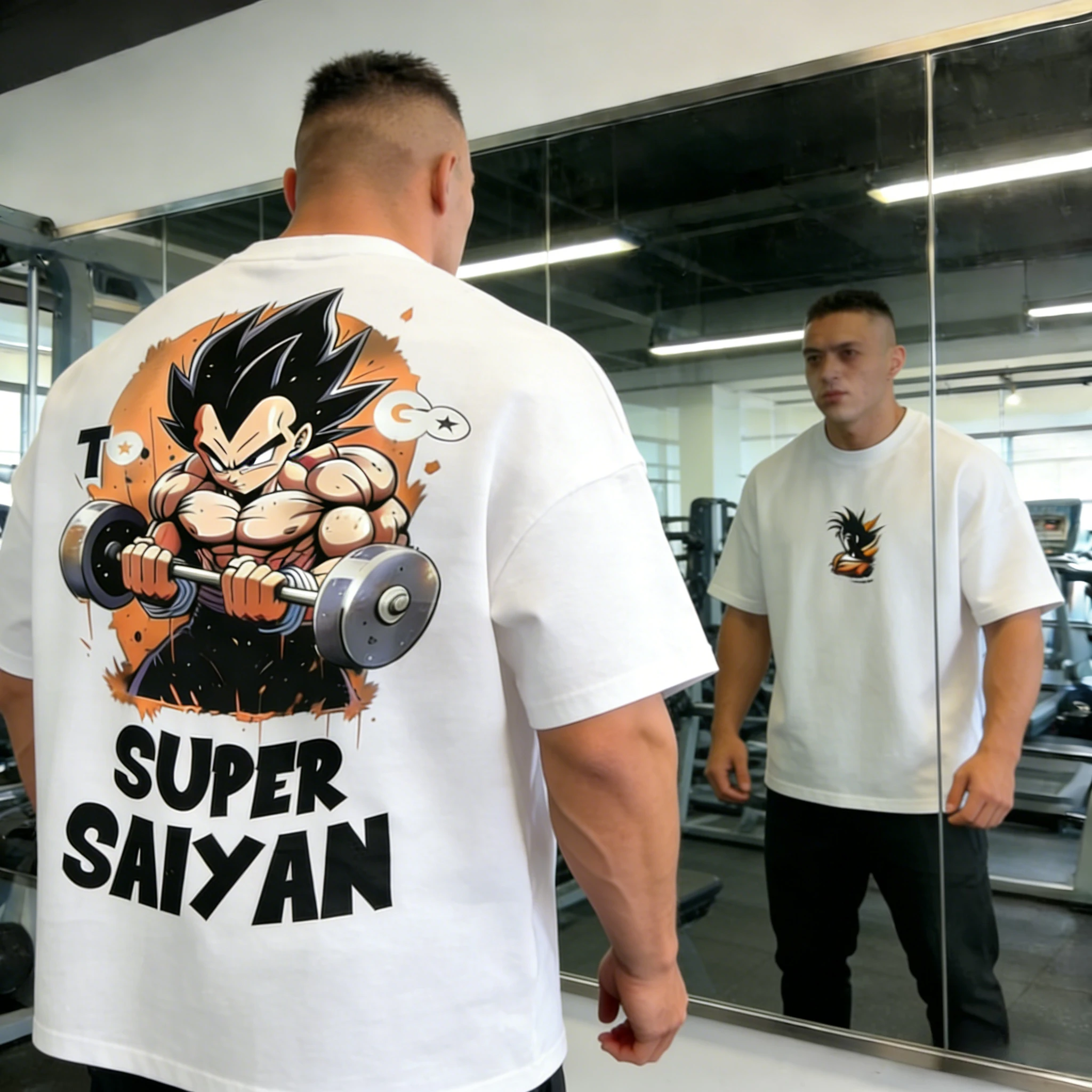 2026 Sommer Dragon Ball Gym Herren Bedrucktes Baumwoll-T-Shirt - 100% Baumwolle, Oversize, Fitness, Workout, Unisex & Kinder Freizeitkleidung
