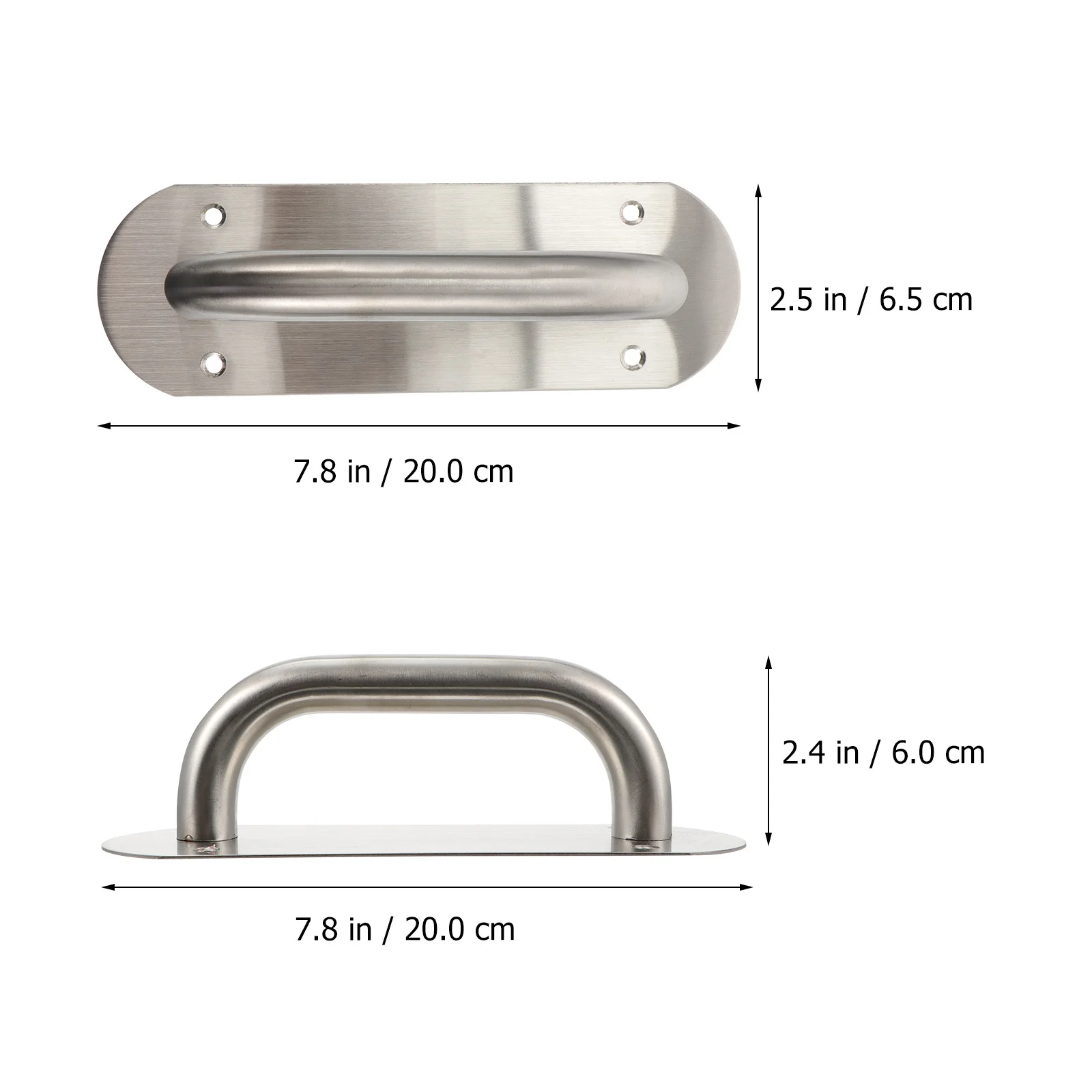 

Commercial Handle Stainless Steel Door Grab Bar Door Puller Silver Durable Corrosion Resistant Easy Install Modern Design For