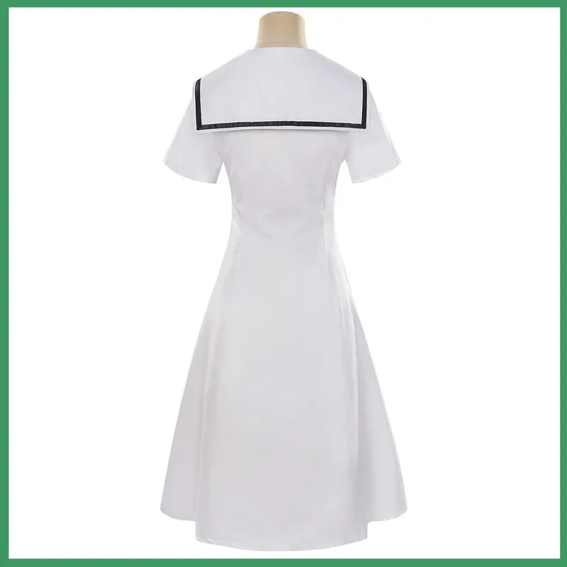 Аниме Cardcaptor Kinomoto Sakura Косплей Костюм Летнее белое платье с короткими рукавами Парик Женский сексуальный повседневный костюм для отдыха см; 5