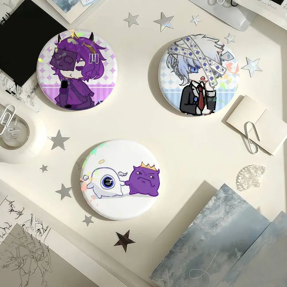 Wemmbu Eggchan Tax Duo Laser-Abzeichen-Pins, handgefertigte Broschen für Rucksack, Geschenke, Taschendekoration, Fans, Sammlerstücke
