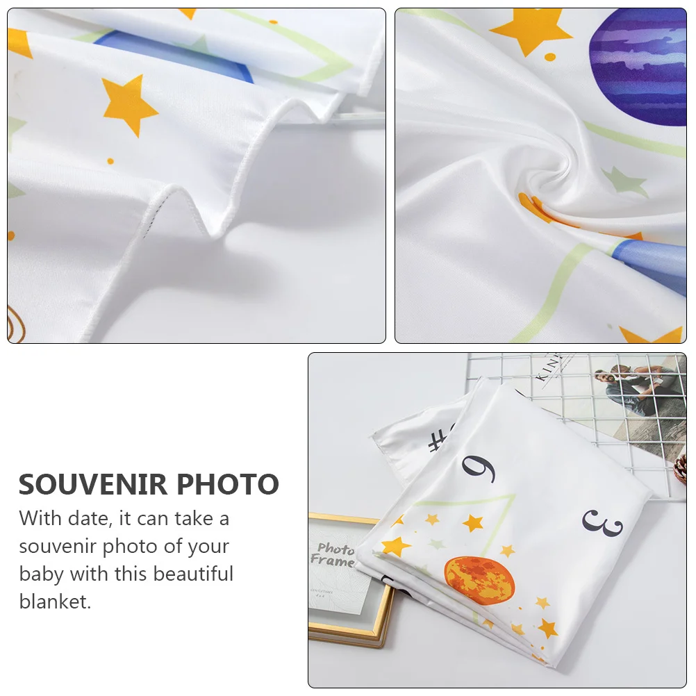 

1Pcs Cartoon Baby Blanket Monthly Photo Prop Soft and Comfortable Newborn Backdrop for Capturing Monthly Moments White