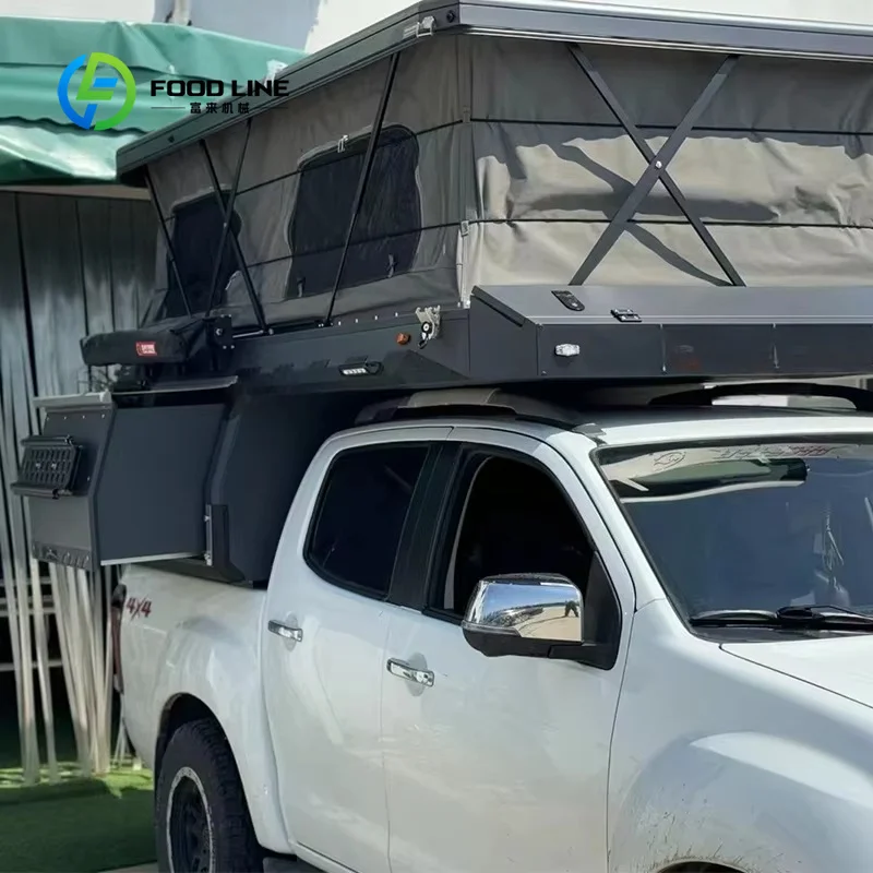 Customized Pop Up Truck Topper With Side Opening Door And Roof Tent For Adventure Travel Bulk Purchase Best Deal