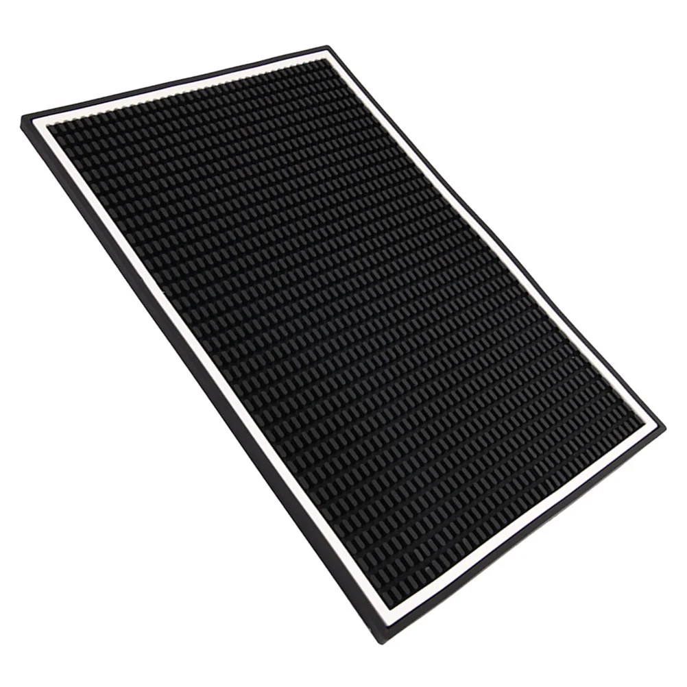 

Coffee Mat Anti-slip Drain Drying Kitchen for Counter White Border Black Top Mats Pad Countertop
