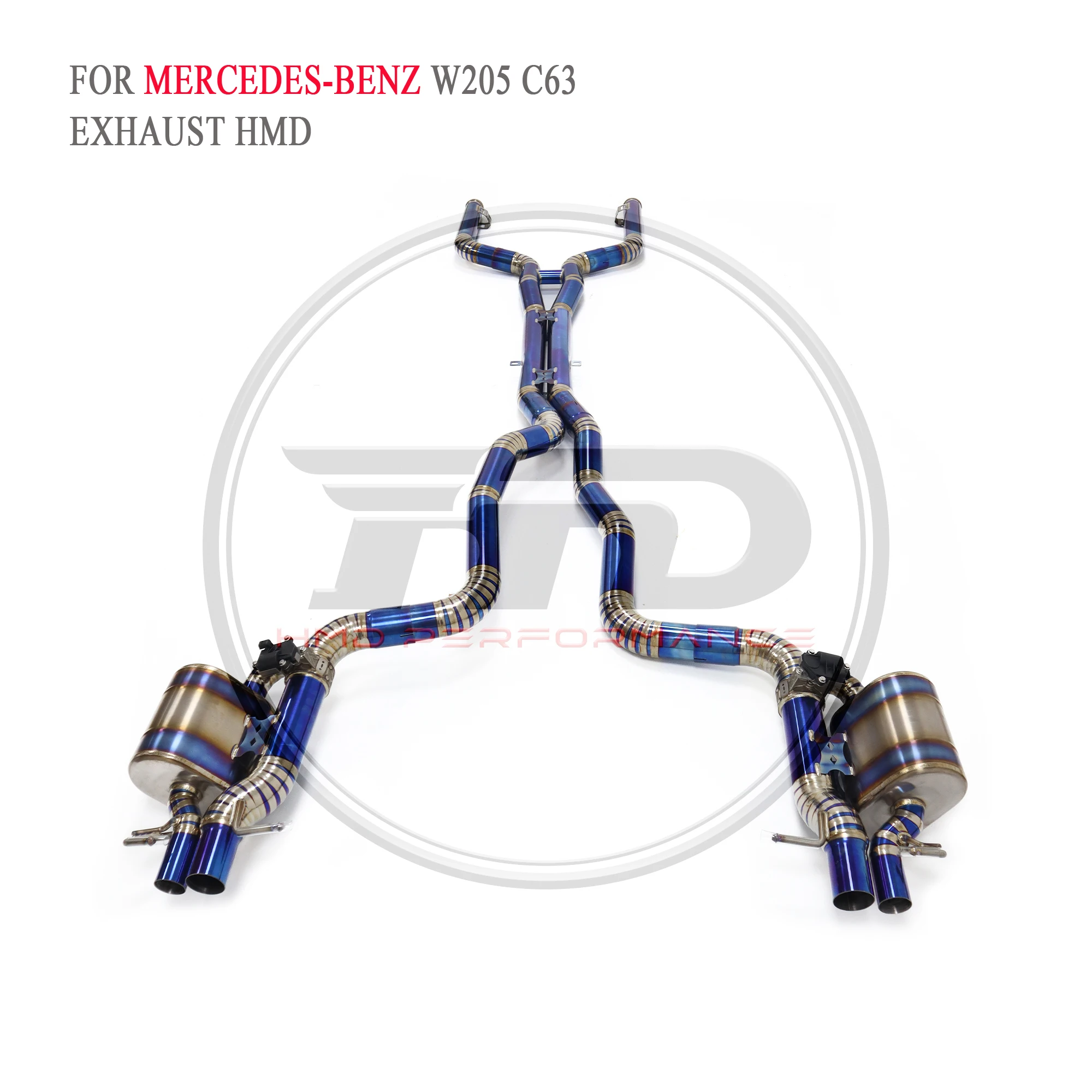 HMD Hot Sale Titanium Exhaust System Performance Catback for Mercedes Benz  C63 W205 4.0T 2015+ Muffler With Valves