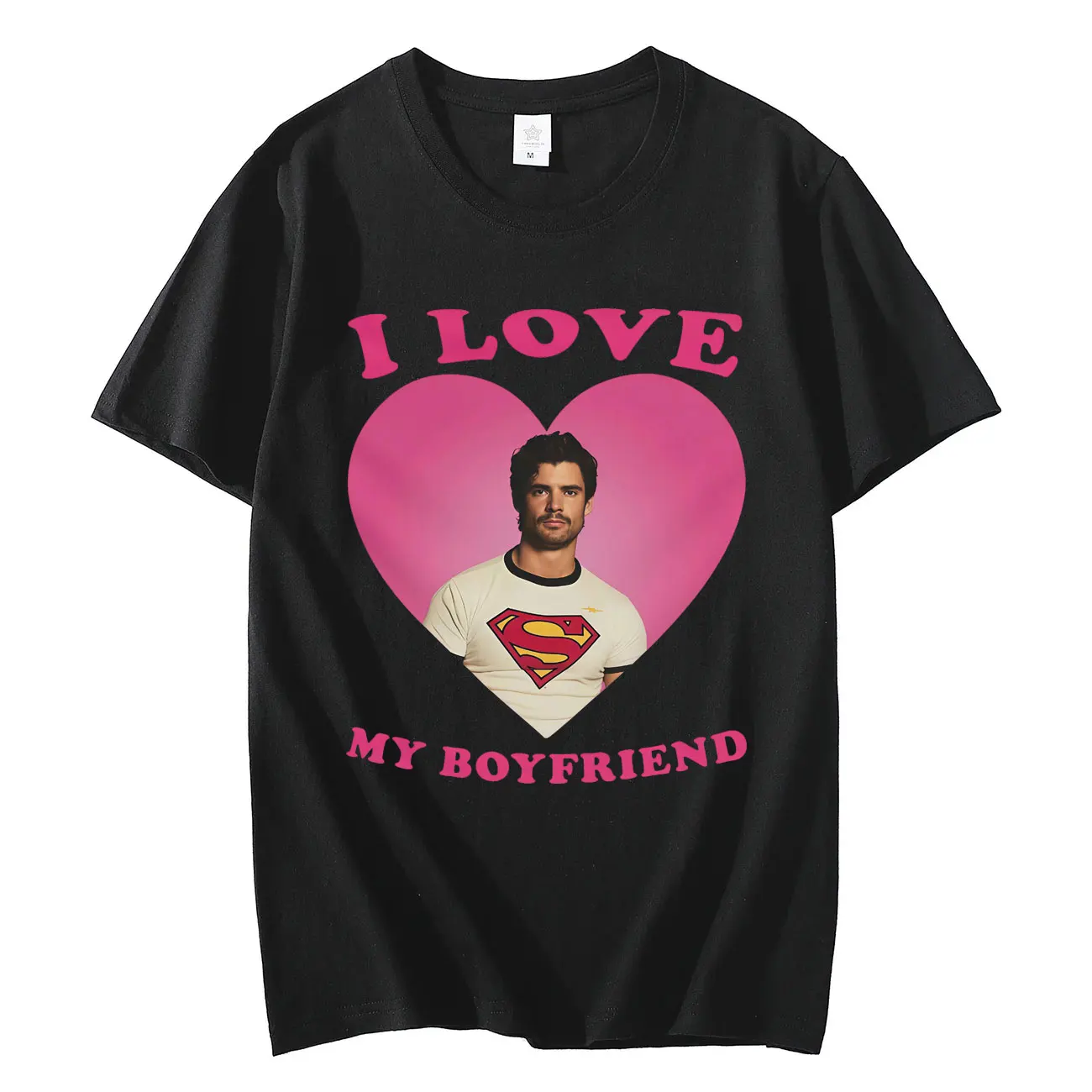 

I Love My Boyfriend David Corenswet Funny Meme T-shirt High Quality Fashion Oversized T Shirts Men's Women Casual Loose T-shirts