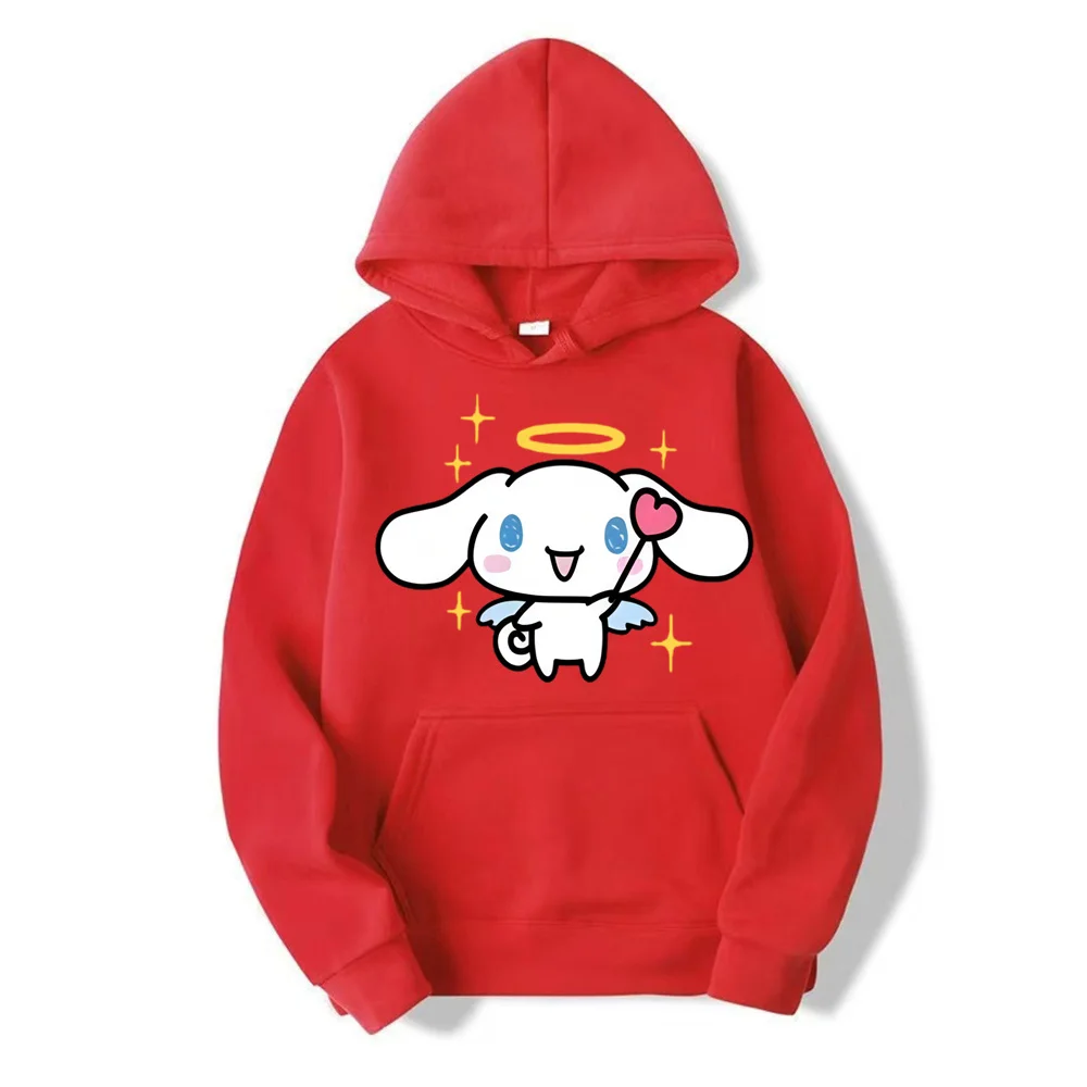 2024 New Fashion Women Hoodie Cinnamoroll Kuromi Family Cartoon Anime Men Pullover Spring Autumn Couple Sweatshirt Clothes Tops