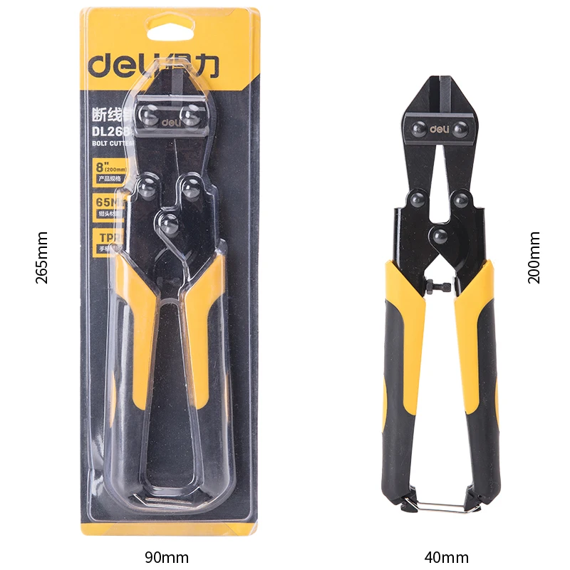 Deli 8 Inch Manual Wire Cutters Cr-V Steel Anti-slip Handle Pliers Multifunctional Electrician Special Steel Wire Cutting Pliers