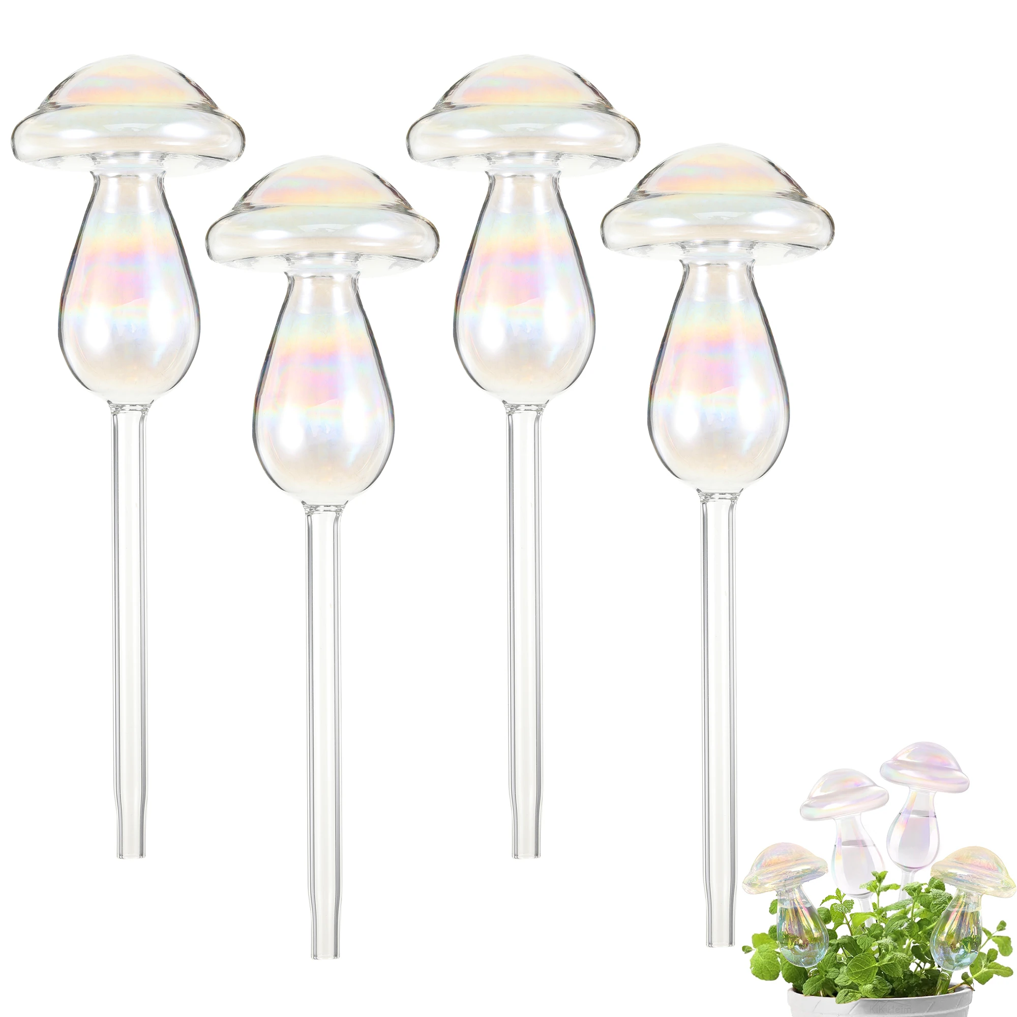 4pack/lot Mushroom Plant Waterer Wide Application Easy To Mushroom Shape ple And Fashionable