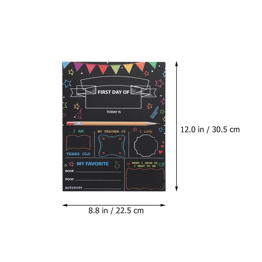 1Set Double-Sided Blackboard Hanging School Sign Small Lightweight Chalkboard for First Day Kindergarten Preschool Classroom