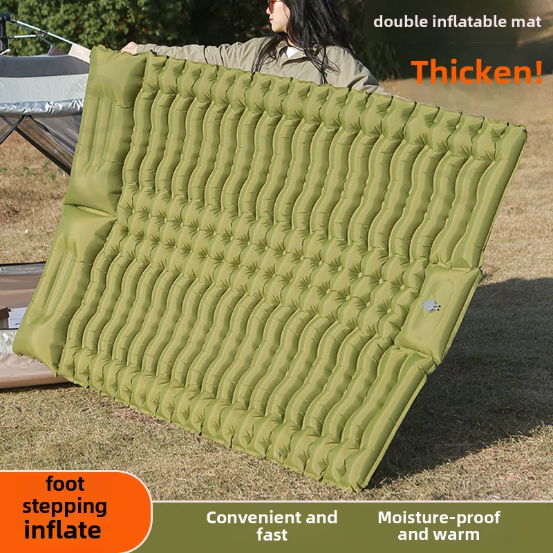 

Tent Moisture-Proof Pad Double Air Mattress Outdoor Camping Foot Thicken Office Lunch Break MattressTPUInflatable Mattress