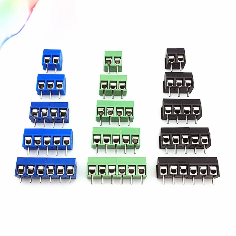 10 Uds KF301- 2P tornillo 5,0mm bloque de terminales 2 pines 3 pines conector de bloque de terminales pcb