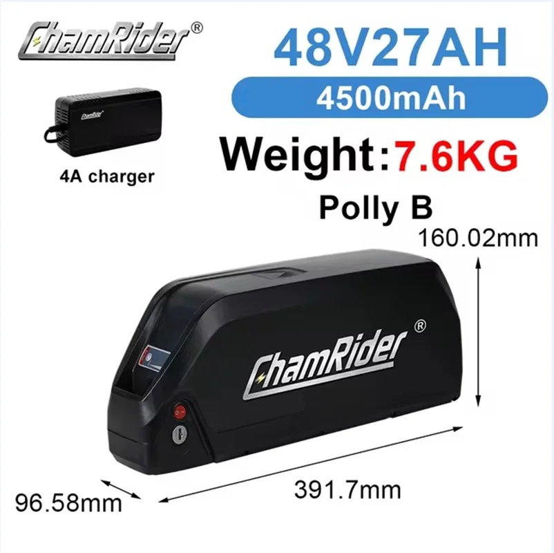 Originele 48V Elektrische Accu 52V E-bike Accu Polly Downtube Chamrider BMS 350W 500W 750W 1000W 21700 Cel BBS02 BBS03 BBSHD