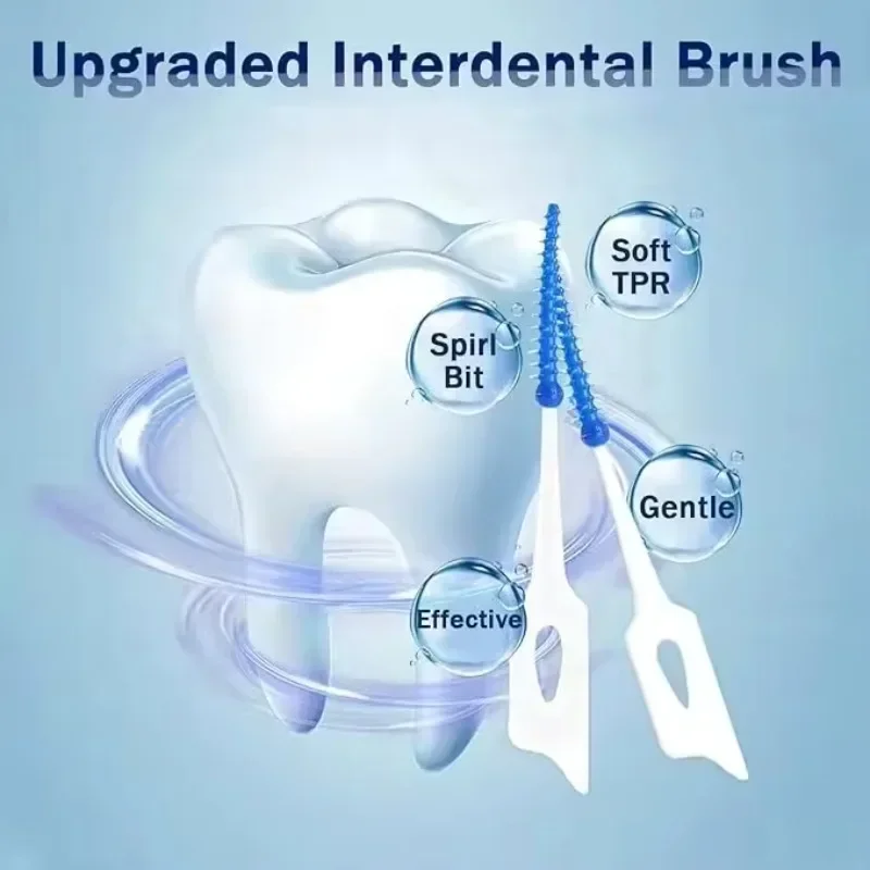 Interdental Silicone Escovas com Rosca, Escova Dentária Palitos, Entre Dentes, Ferramentas De Limpeza Oral, 200 Unidades