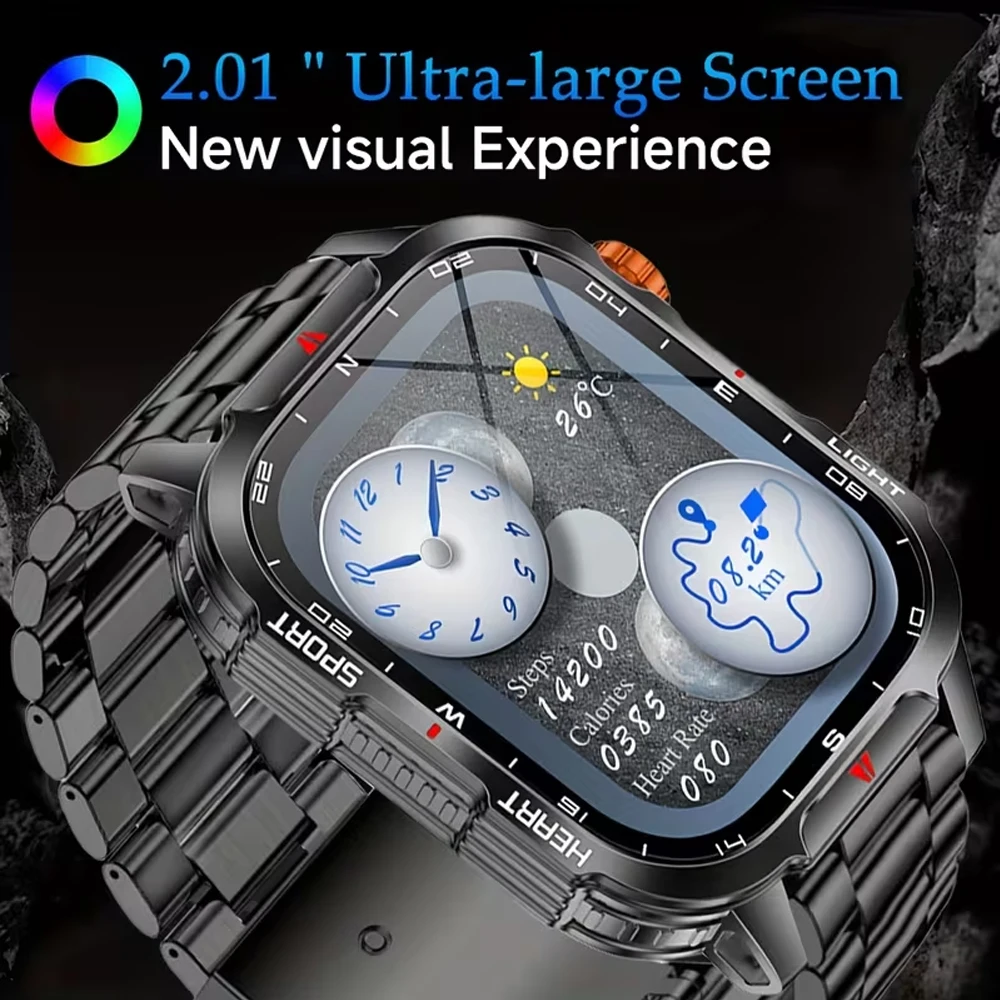 SENBONO 2026 Men's Smart Watch 1100mAh Battery 25+ Days Use Time Bluetooth Call Compass IP68 Waterproof Sport Smartwatch For Men