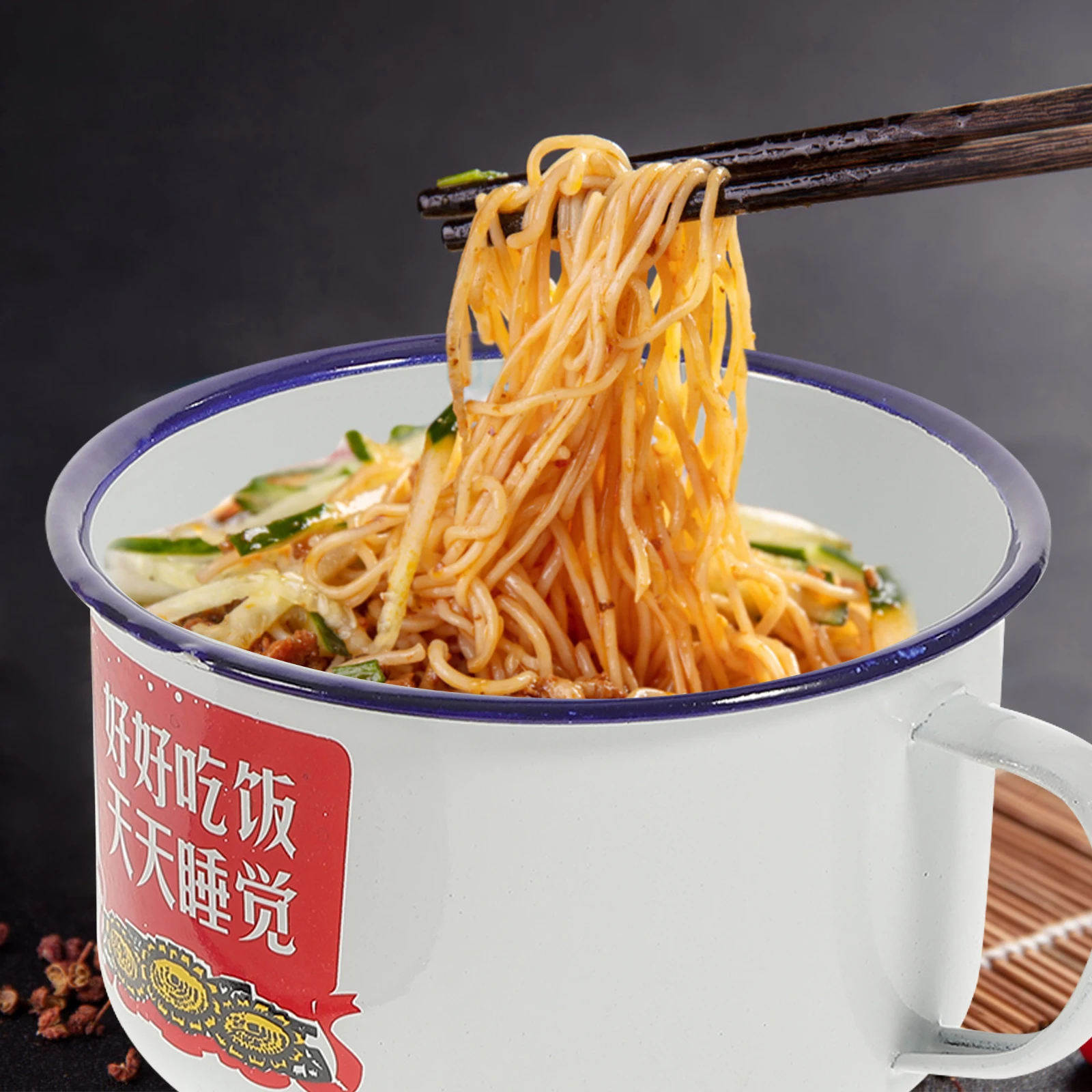 

1 set 1 Set Enamel Bowl Thicken Household Soup Bowl Large Capacity Covered Enamelware Retro Style Kitchen Supplies Vintage Food