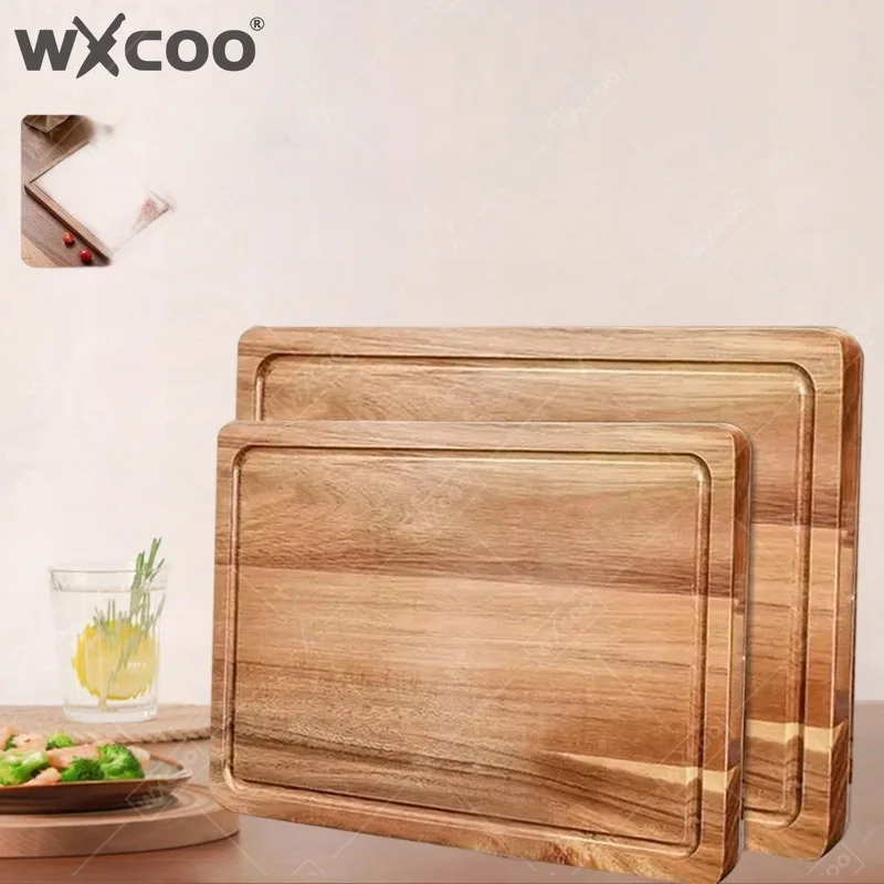 WXCOO Kitchen Wooden Cutting Board Durable Vegetable Cutting Board Thickened Chopping Board Solid Wood for Cooking Tools Fruit