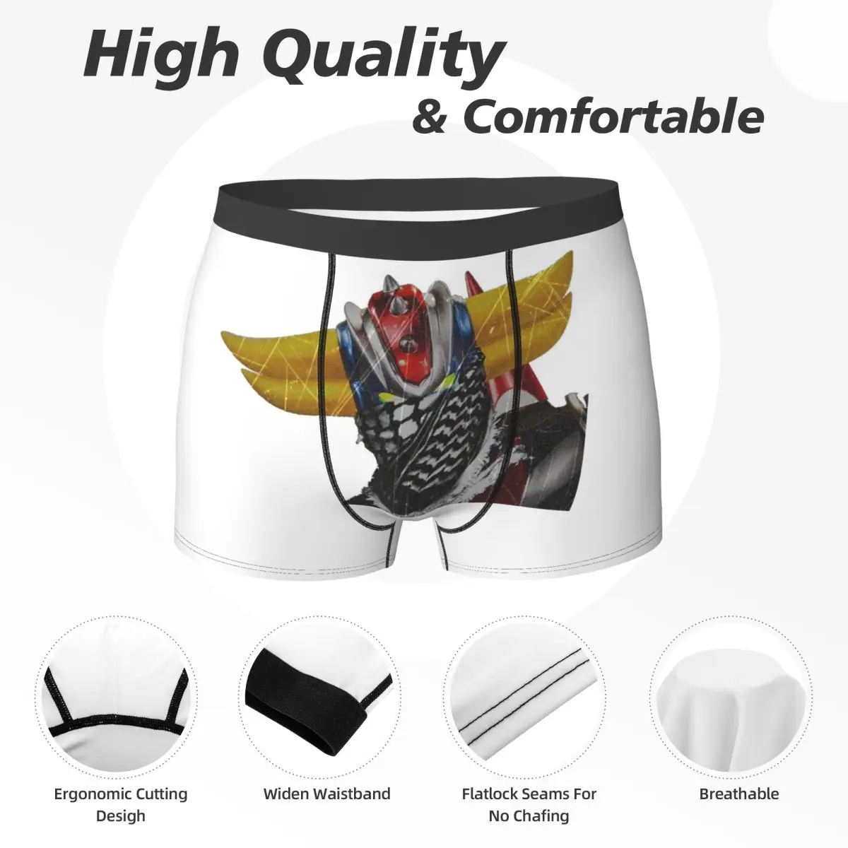 Calzoncillos tipo bóxer, pantalones cortos Grendizer, ropa interior ventilada para hombre, regalos para novio