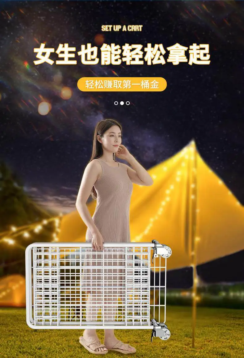 Foldable stall trolley night market stall ice powder snack cart movable sushi sausage special frame portable