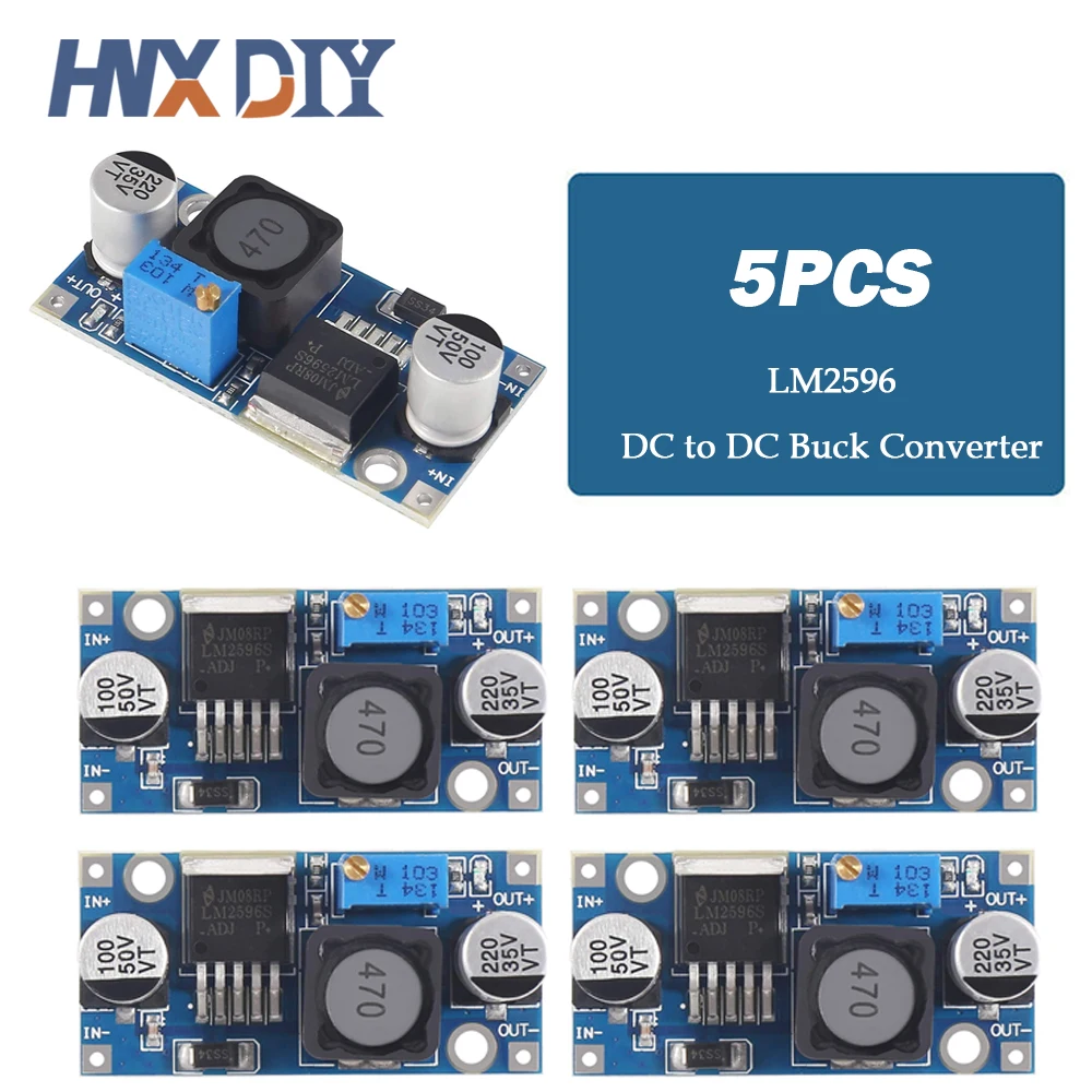 1/5/10pcs LM2596 DC para DC Buck Converter 3.0-40V para 1.5-35V Módulo Step Down de fonte de alimentação