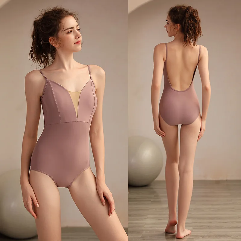 Mono de Ballet para mujer, leotardo de baile de alta calidad, traje de práctica de baile de Ballet sin mangas para adultos, ropa de Yoga nueva