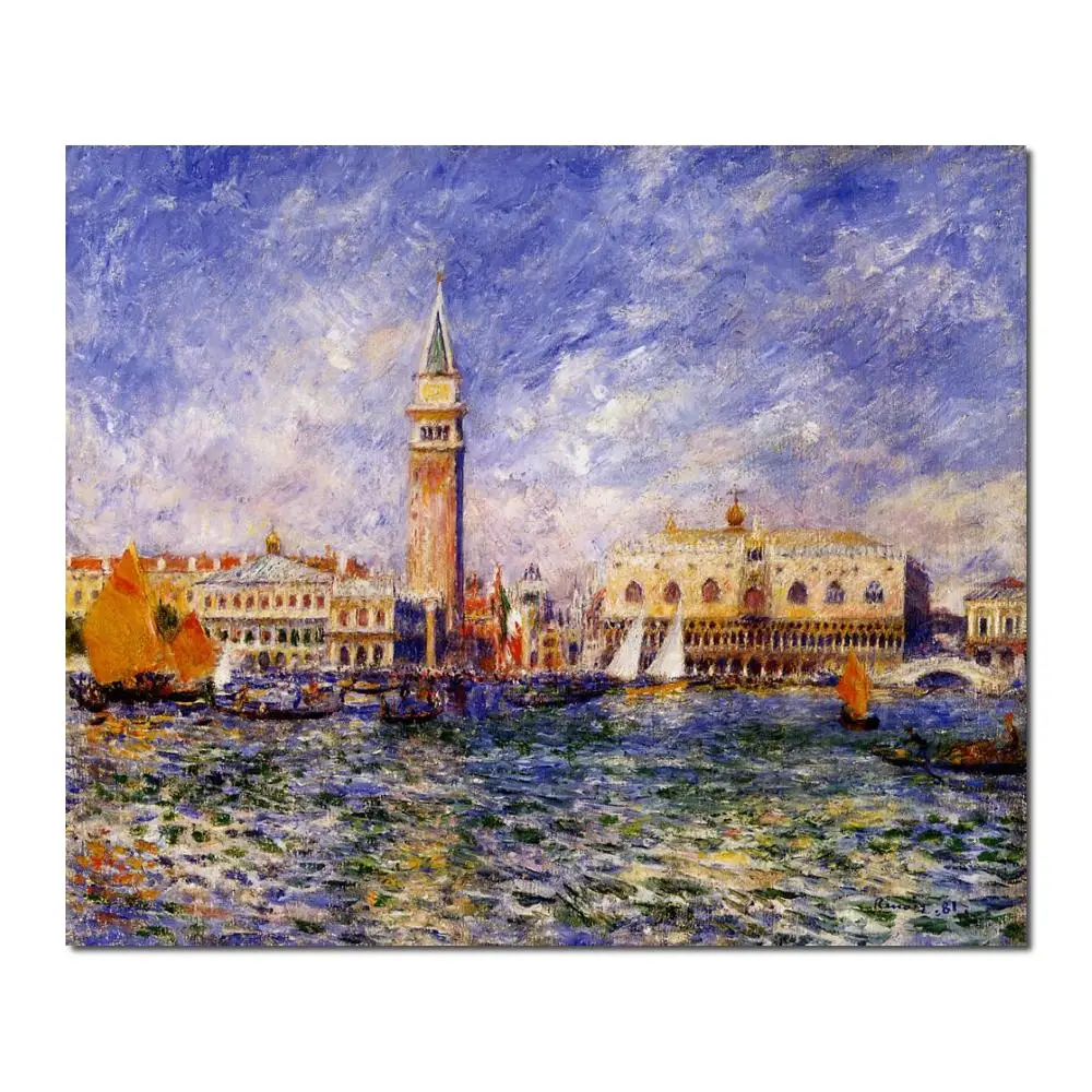 photo to canvas oil painting Pierre Auguste Renoir Handmade wall art The Doges Palace High quality