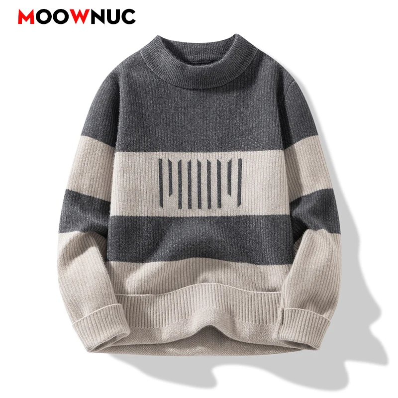 

Пуловеры, мужская одежда, модный свитер для мужчин, вязаная мужская толстовка, осенняя повседневная теплая однотонная весенняя мужская уличная одежда