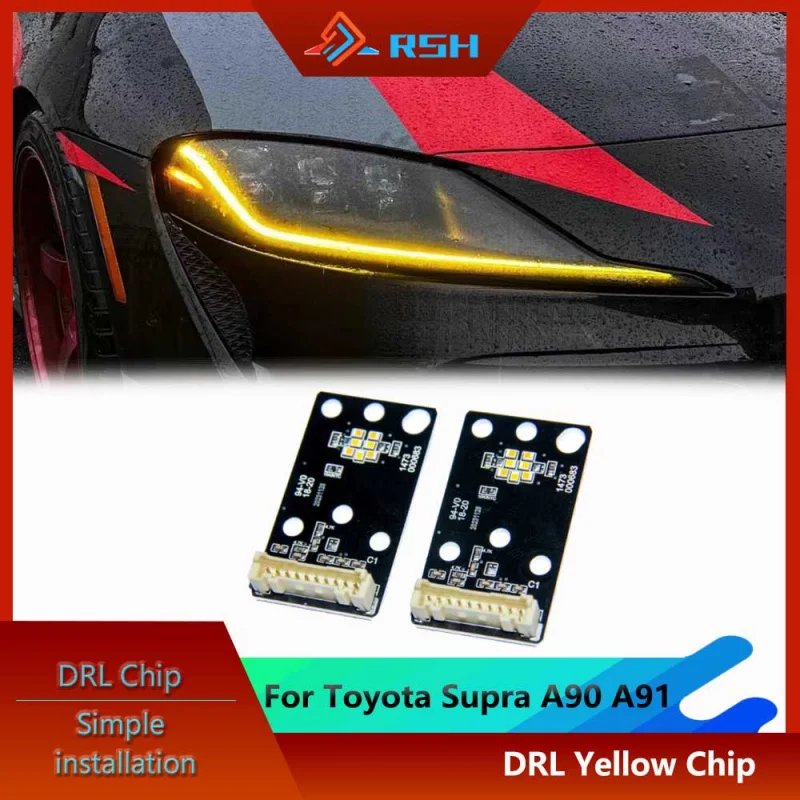 

Car Headlight Lemon Yellow Chip For Toyota Supra A90 A91 CSL Golden Eye DRL Daytime Running Light Module Plug And Play