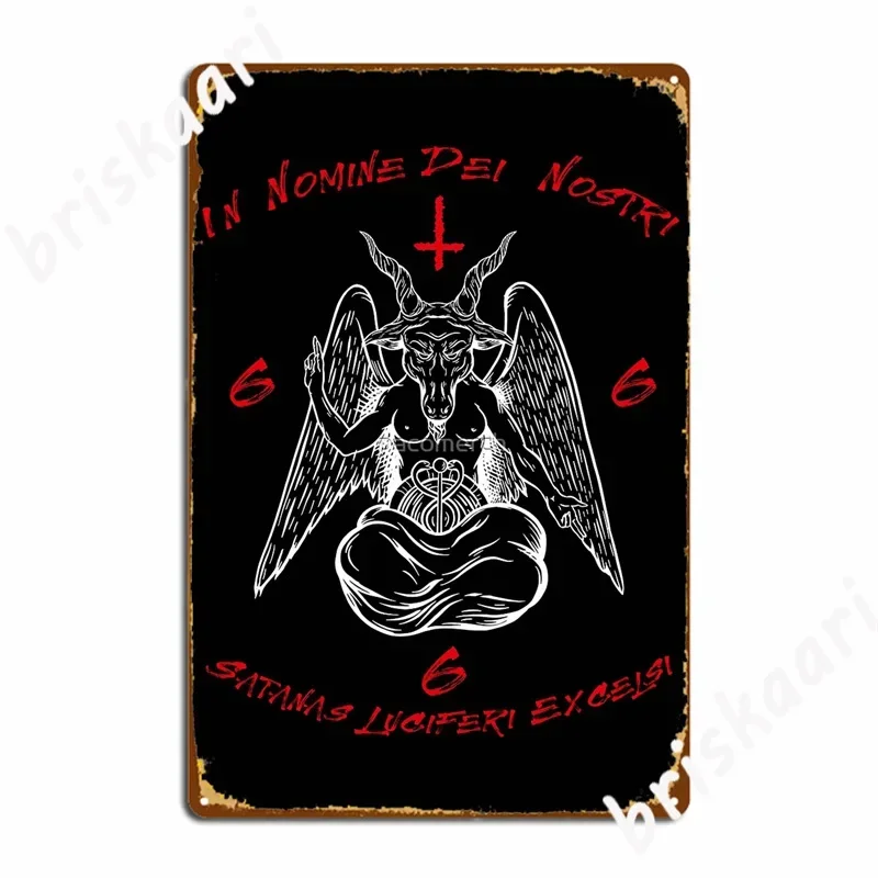 666 الماعز Baphomet الشيطاني لوسيفر Beelzebub علامات معدنية نادي المنزل الطباعة اللوحات تين تسجيل الملصقات #1