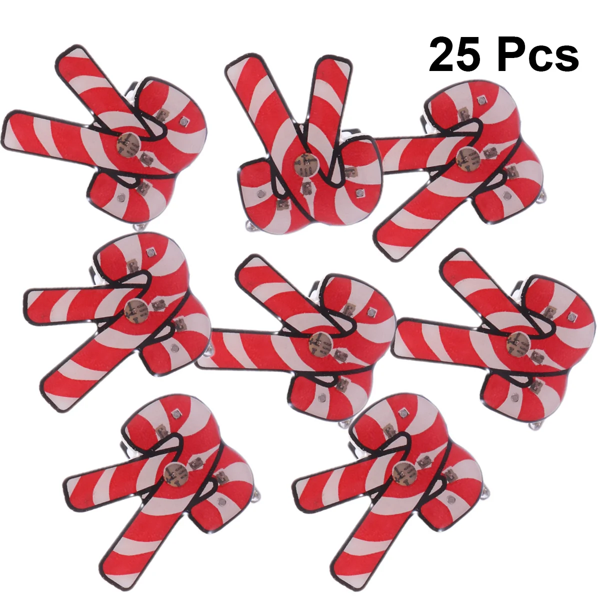 25Pcs Luminous Christmas Brooches Glowing Badge Shirt Enamel Boutonniere for Wedding Halloween Festival Lighting Accessory