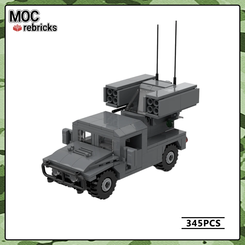 

Military Vehicles Series HMMWV Ground to Air Missile Car MOC Building Block DIY Model Collection Experts Puzzle Brick Toys Gift