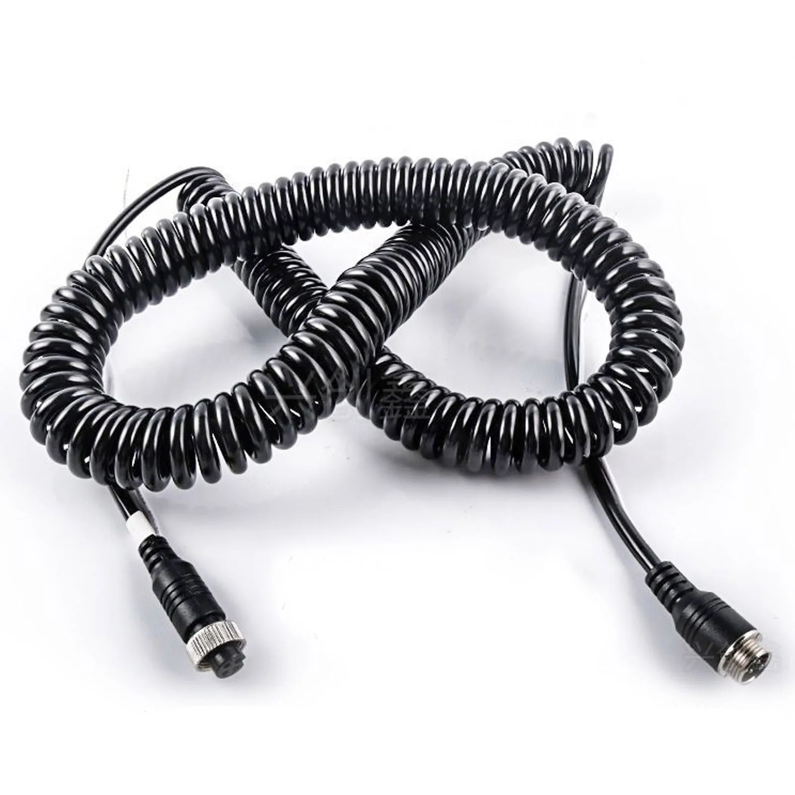 5M/16.4ft 10M/32.8ft 4-Pin Stretch Elastic Spring Cable Aviation Extension Video Cord for Blackup Camera Bus Van Lorry RV