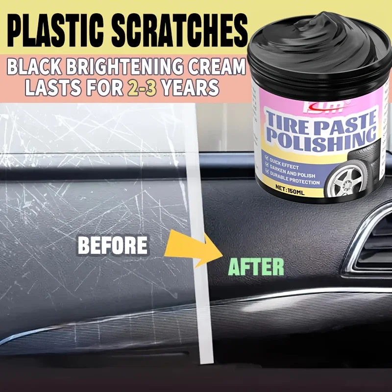 

Multi-Purpose Plastic Scratch Renovator - Plastic & Rubber Renovation Wax, Anti-Aging Shine Protector for Tires & Trim