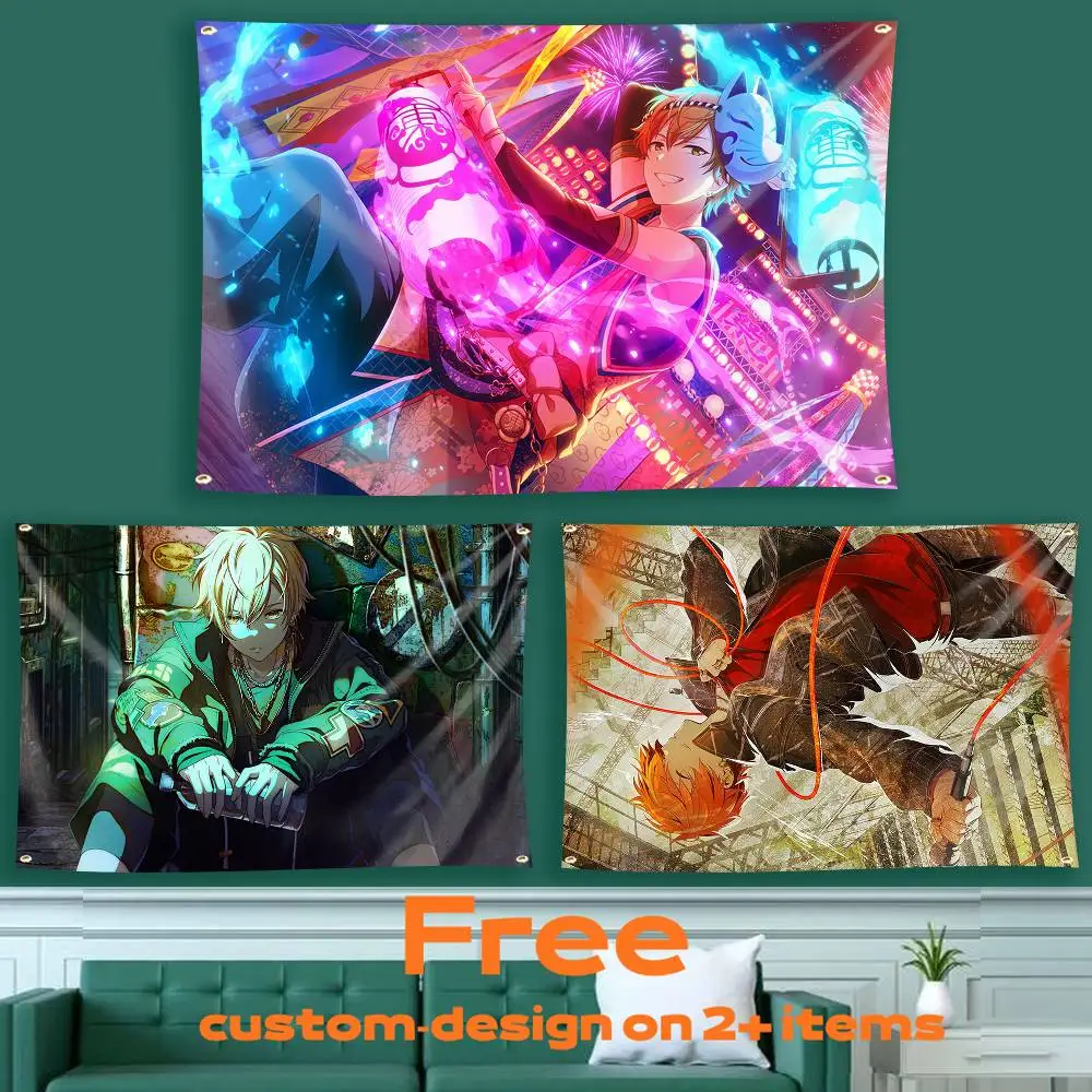 PJSK A-Akito Shinonome After the Fire Flag Tapestry Banner for Bedroom Living Room Outdoor Camping Custom Supported