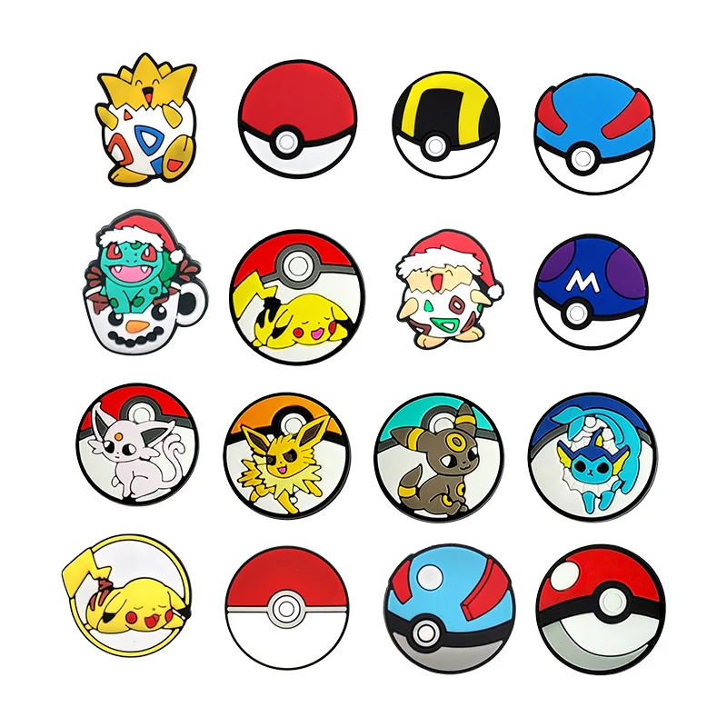

MINISO various option Pokemon Pikachu 10-200PCS Shoe Charm MIX wholesale PVC Decoration DIY Detachable Waterproof For Party Gift