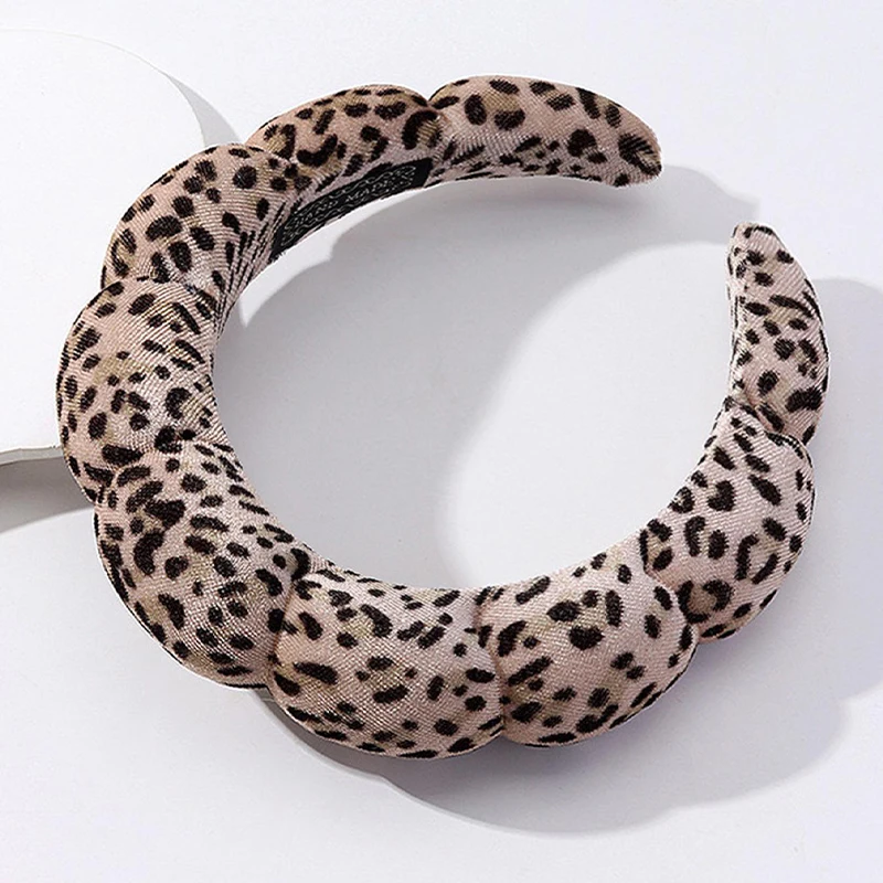 1pc Elegant Leopard Print Hairband for Women, Adorable Cloud Shape, Pressing Hairband for Shaving, Makeup, Bathing, and Daily Us