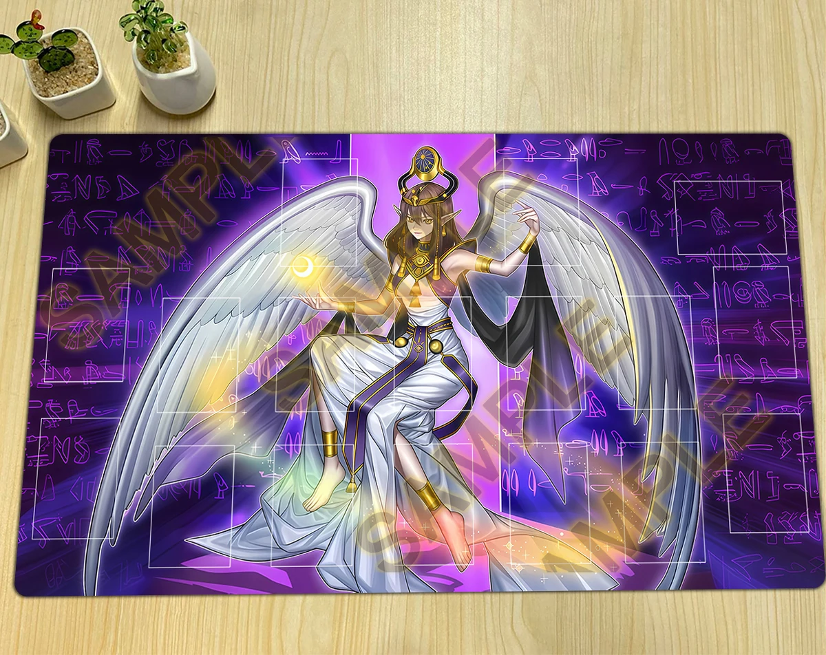 YuGiOh Maiden of The Millennium Moon Playmat TCG CCG Mat Board Game Pad Trading Card Game Mat Rubber Mousepad & Bag 600x350x2mm