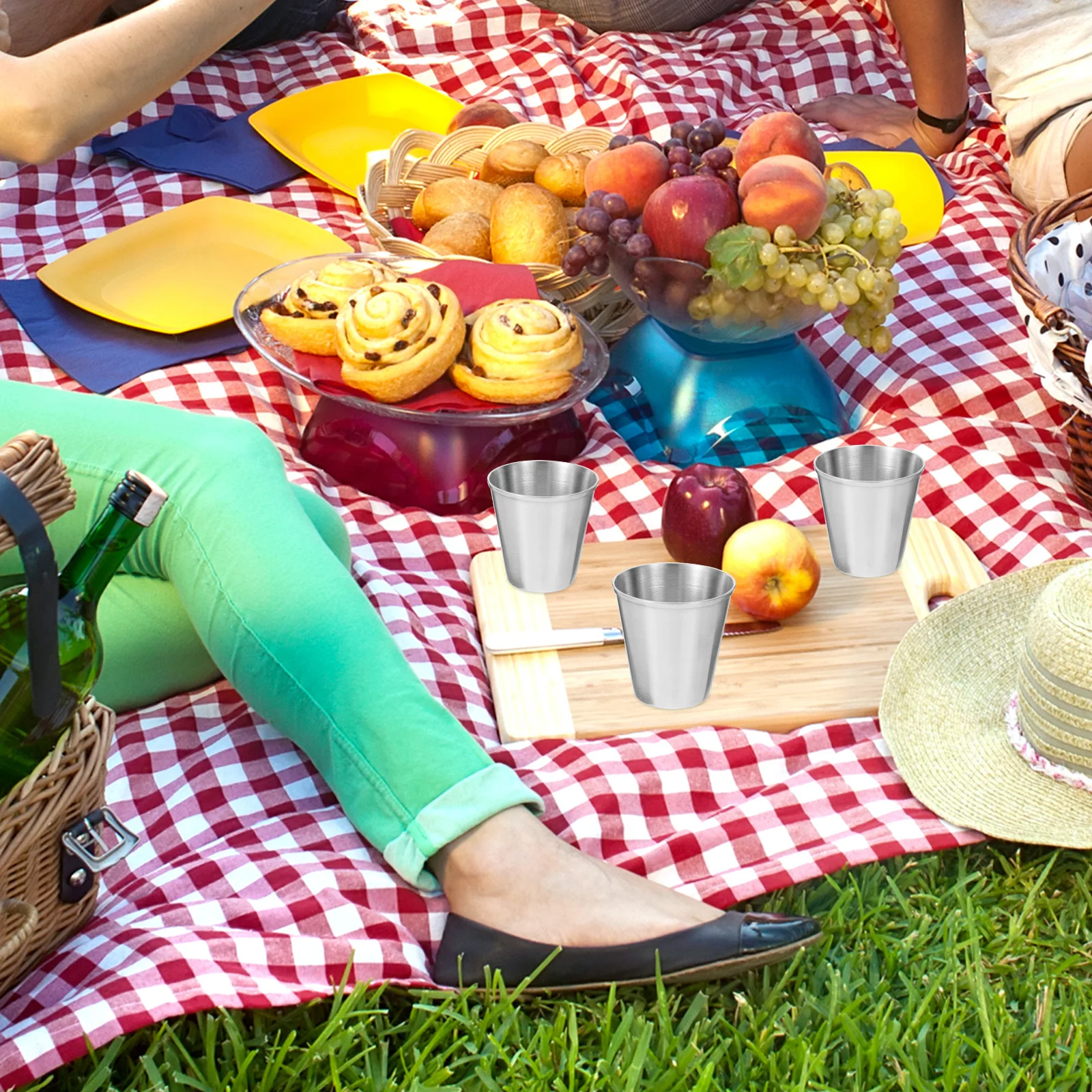 

12Pcs Stainless Steel Spirits Cups Portable Lightweight Shatterproof for Outdoor Camping Picnic Whisky Vodka Coffee Milk Tea